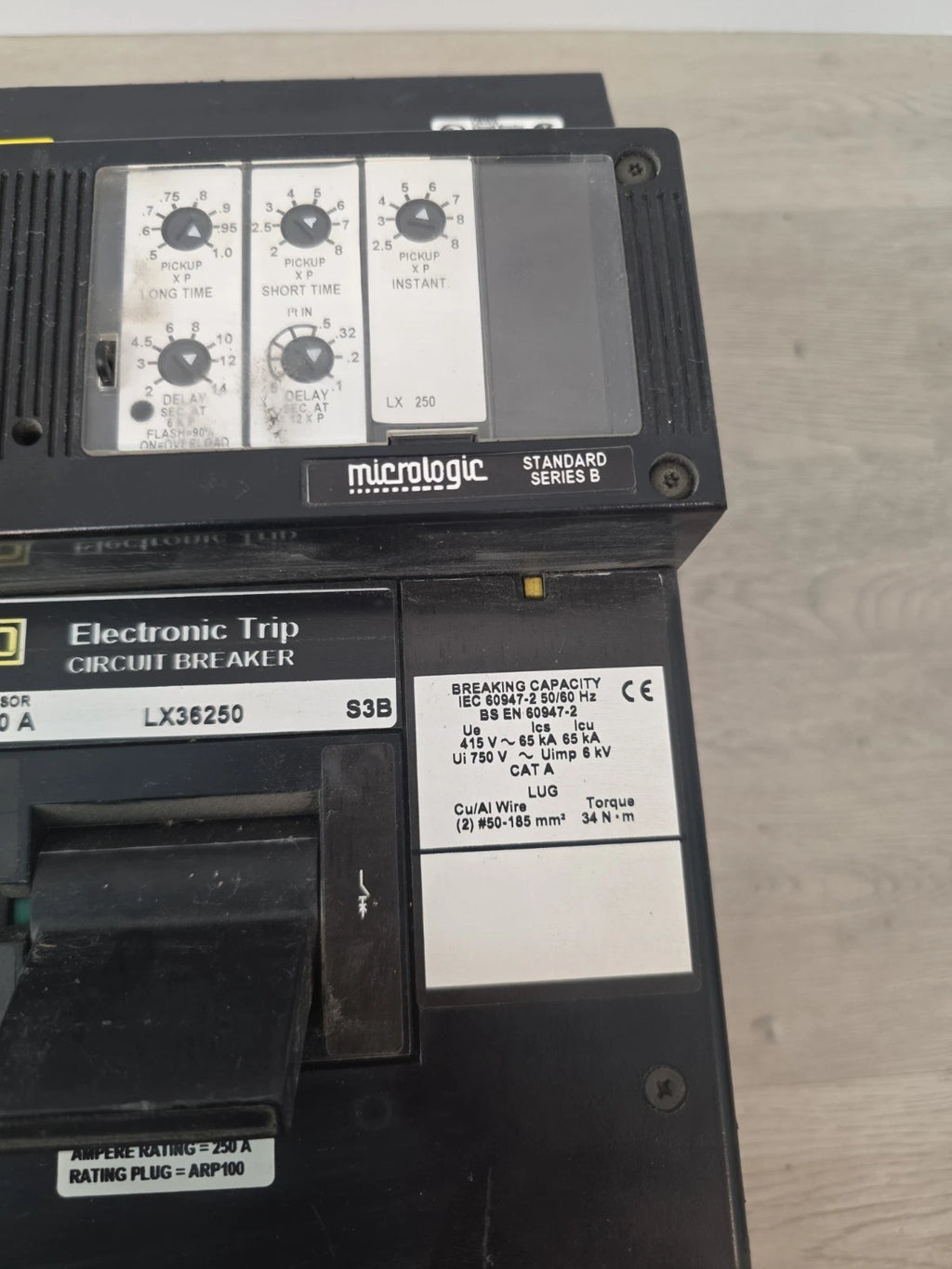 Square D LX36250 250A 600V 3-Pole Electronic Trip Breaker ARP100
