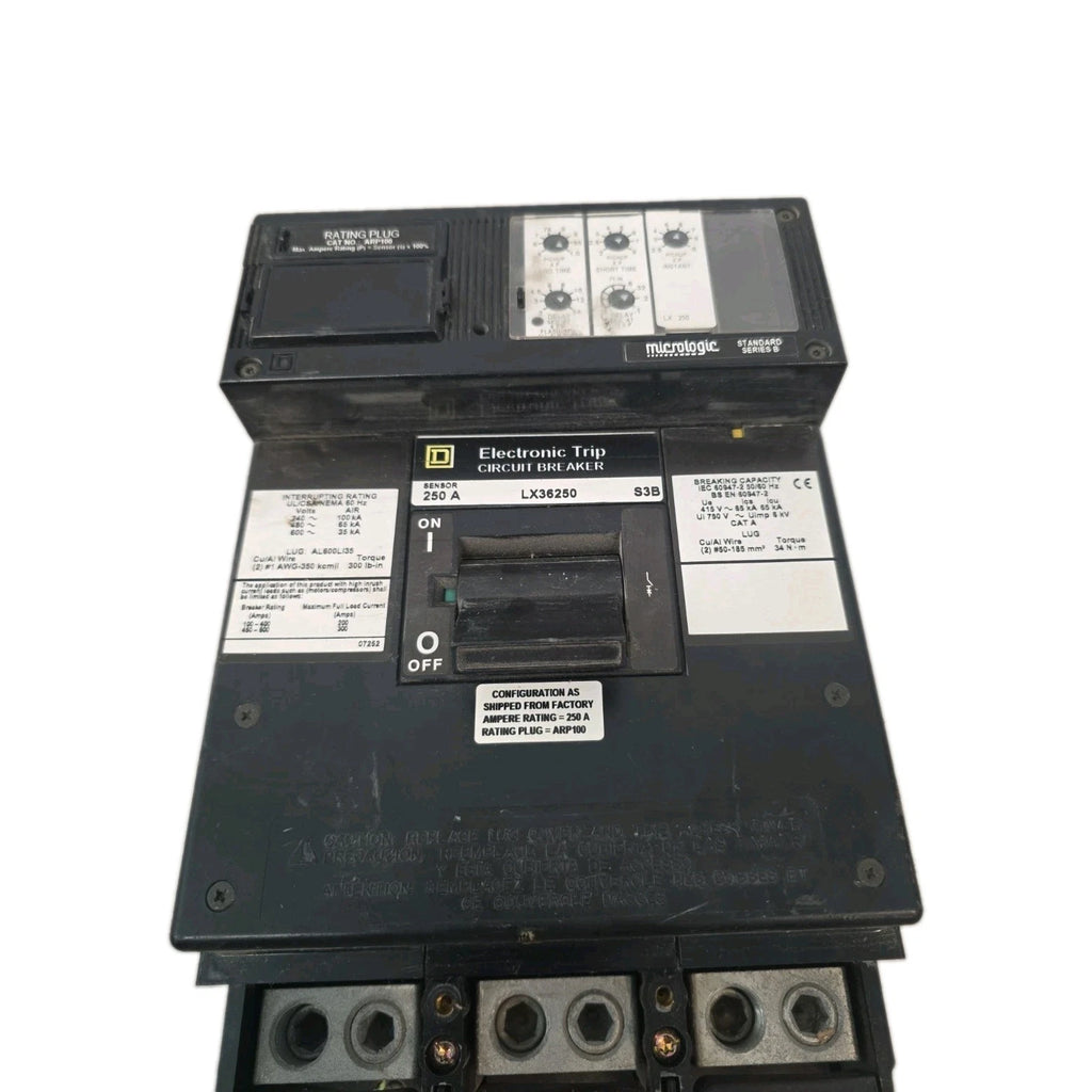 Square D LX36250 250A 600V 3-Pole Electronic Trip Breaker ARP100