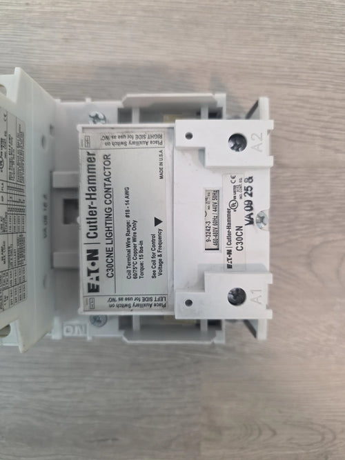 Eaton C30CN3 9 Pole Lighting Contactor 30A 460-480V Coil