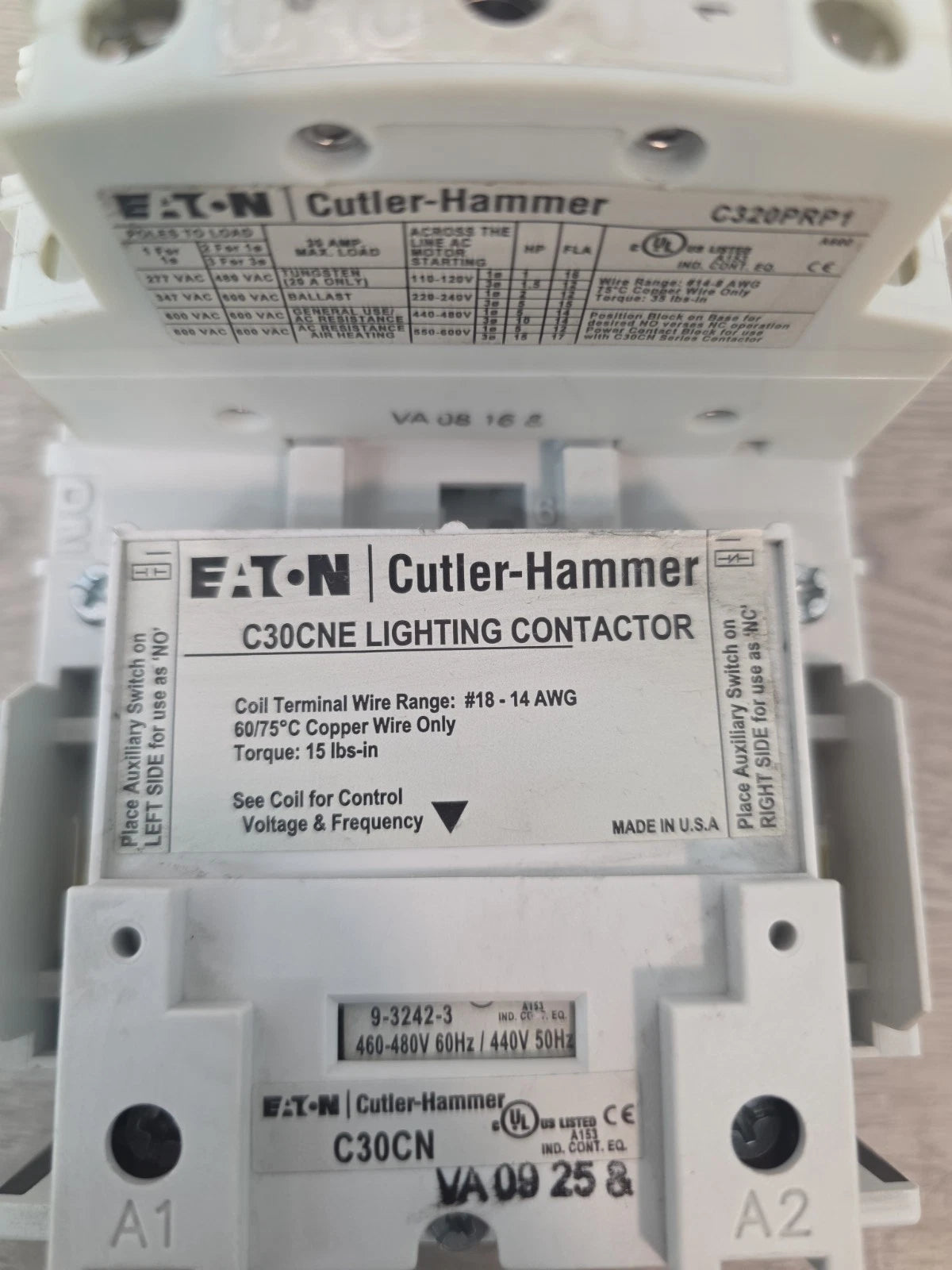 Eaton C30CN3 9 Pole Lighting Contactor 30A 460-480V Coil