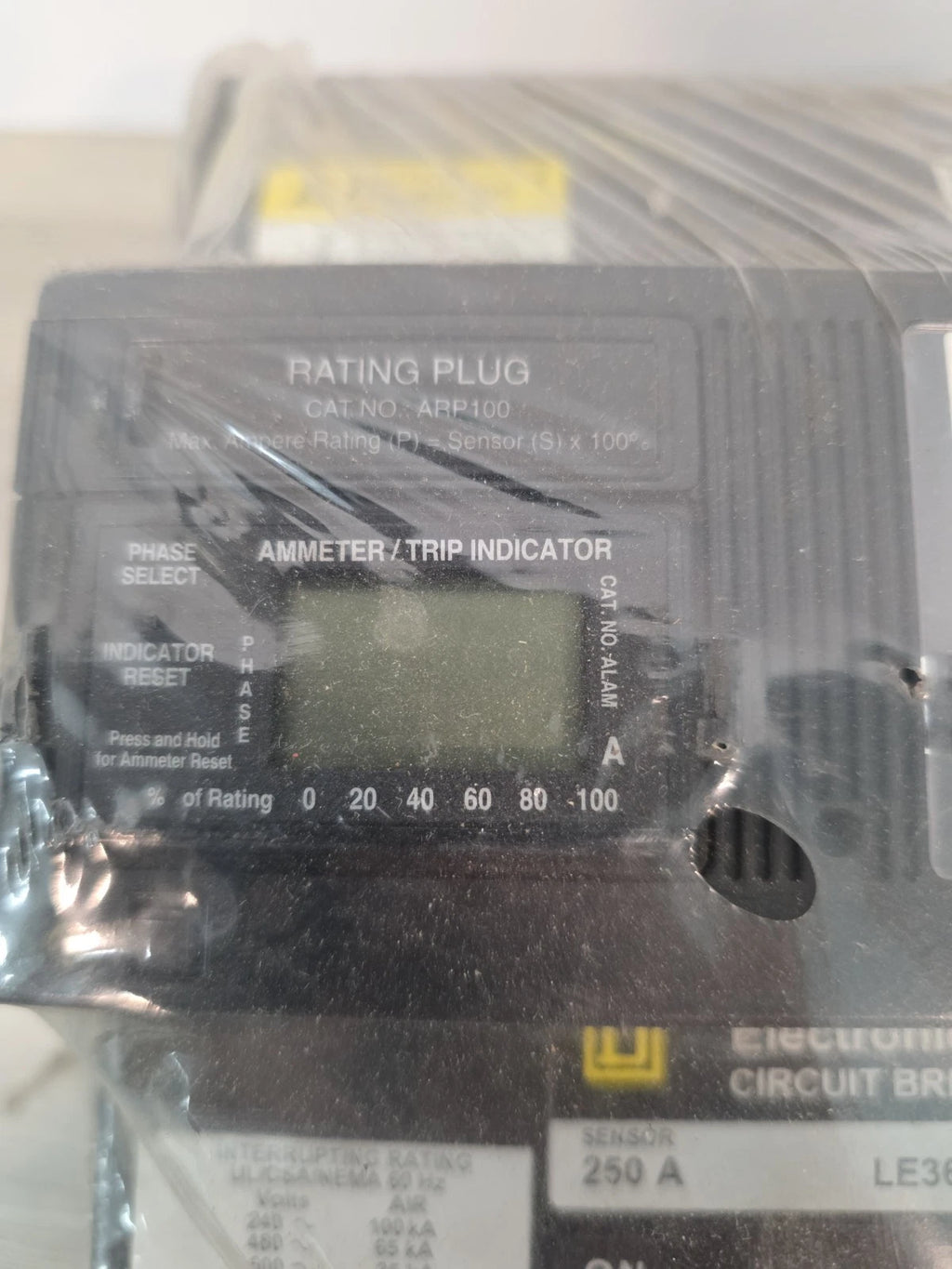 Square D LE36225LI 250A 600V 3-Pole I-Line Electronic Trip Breaker ARP100
